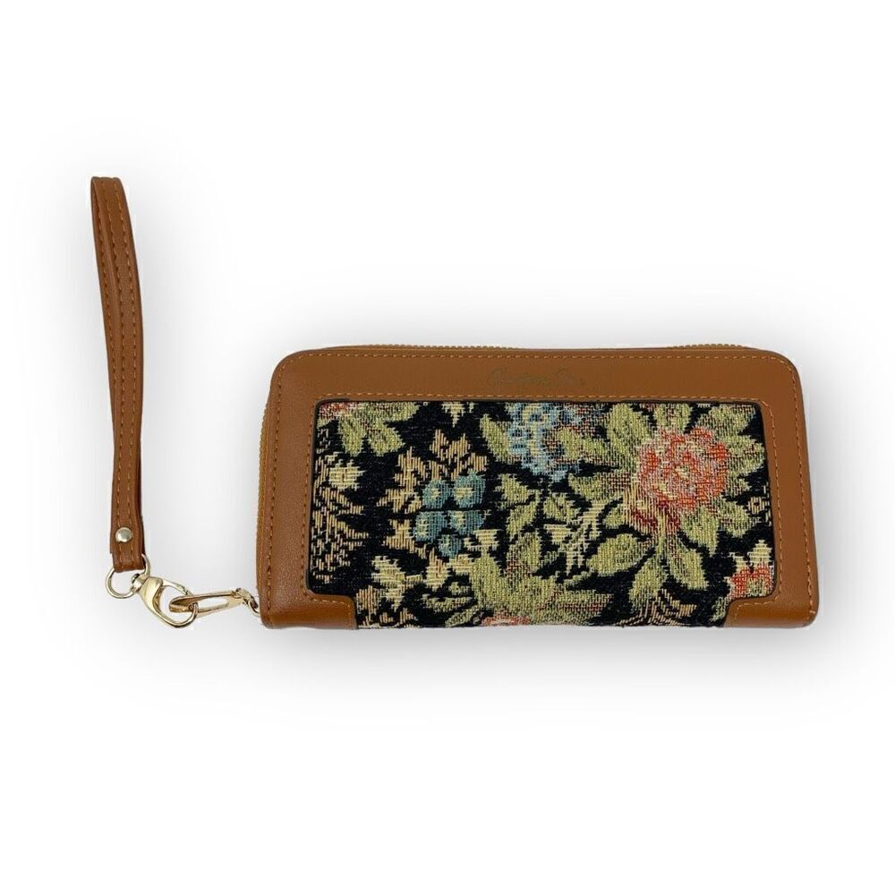 Shein SHEIN Brown Embroidery Carpet Tapestry Women's Long Wallet Grandma Core